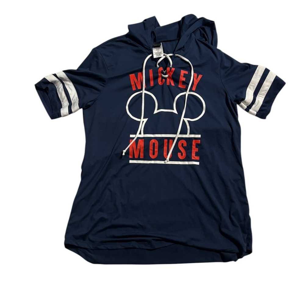 Disney Navy Hooded Tee with Red Graphic